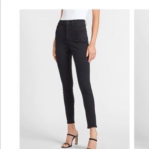Super High Waisted Black Skinny Jeans